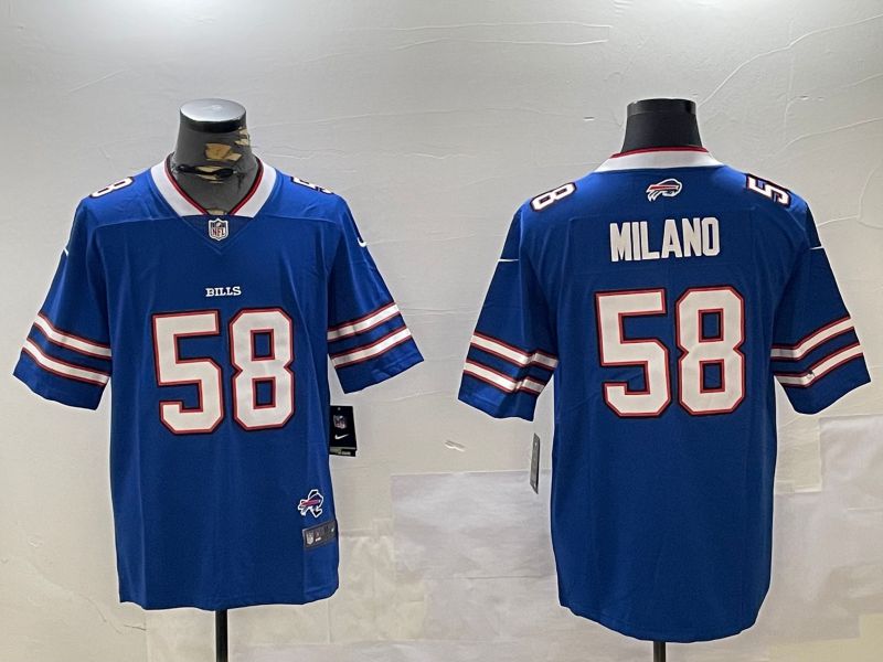 Men Buffalo Bills #58 Milano Blue Second generation 2024 Nike Limited NFL Jersey style 2->youth mlb jersey->Youth Jersey